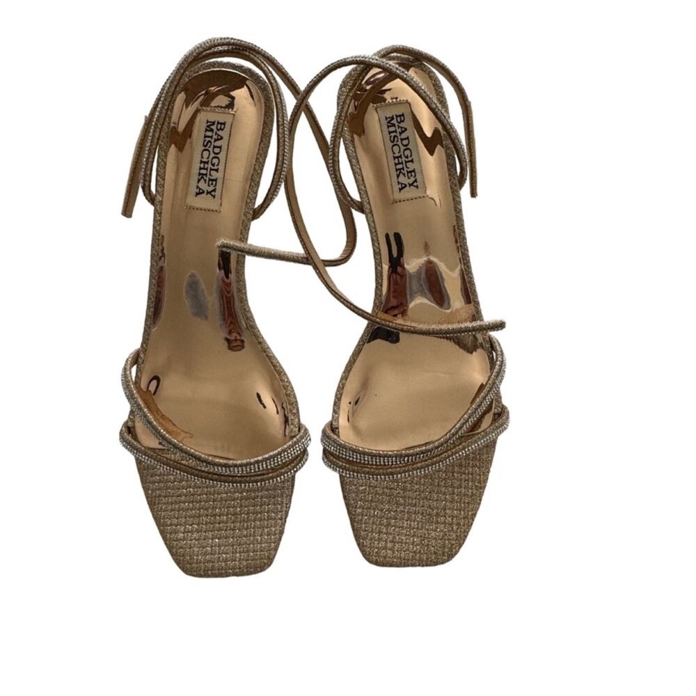 Badgley Mischa Gold Glittery Open Toe Sandals